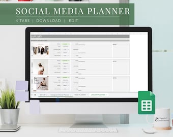 Social Media Content Planner Template: Google Sheets (Digital Download)