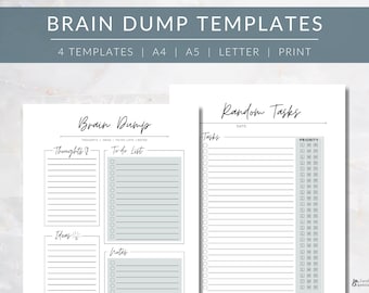 Brain Dump Template: A4, A5, Letter Sizes (PDF)