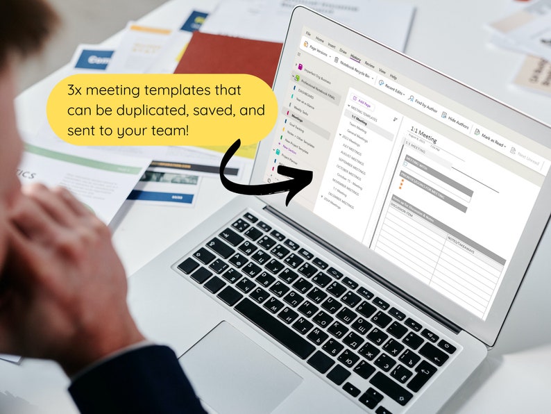 OneNote Planner for Work, Professional OneNote Template, Onenote planner, Work Planner for Windows, 2023-2024 Onenote planner template image 3