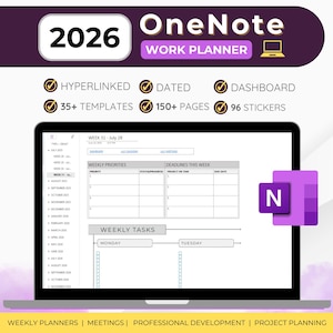 OneNote Work Planner 2025-2026: Professional Digital Template (PDF Download)