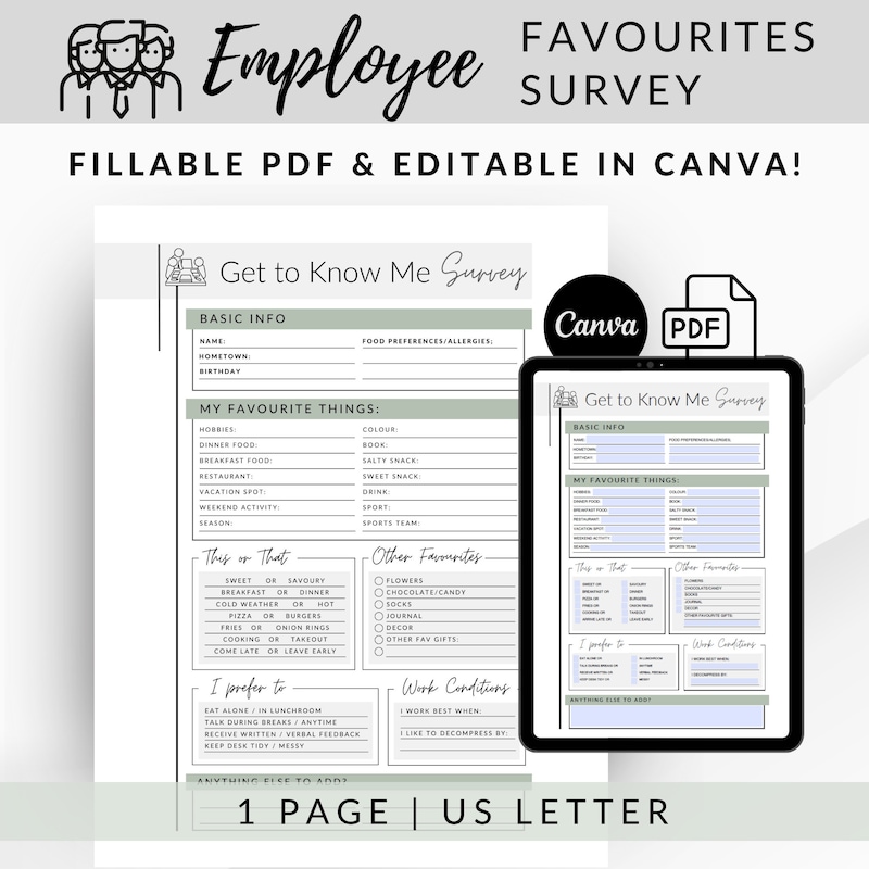 All About Me Employee Editable Etsy All about me employee editable etsy