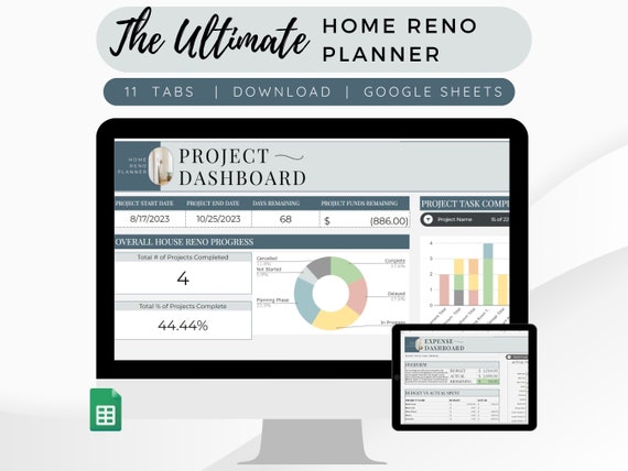 Home Renovation Planner: Google Sheets Project Tracker (Digital Download)
