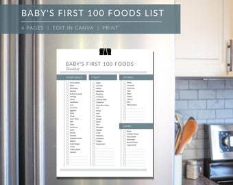 Baby's First 100 Foods List: Weaning Tracker (Printable PDF)