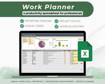 Excel-arbetsplanerare, projektuppföljningskalkylblad (digital nedladdning)