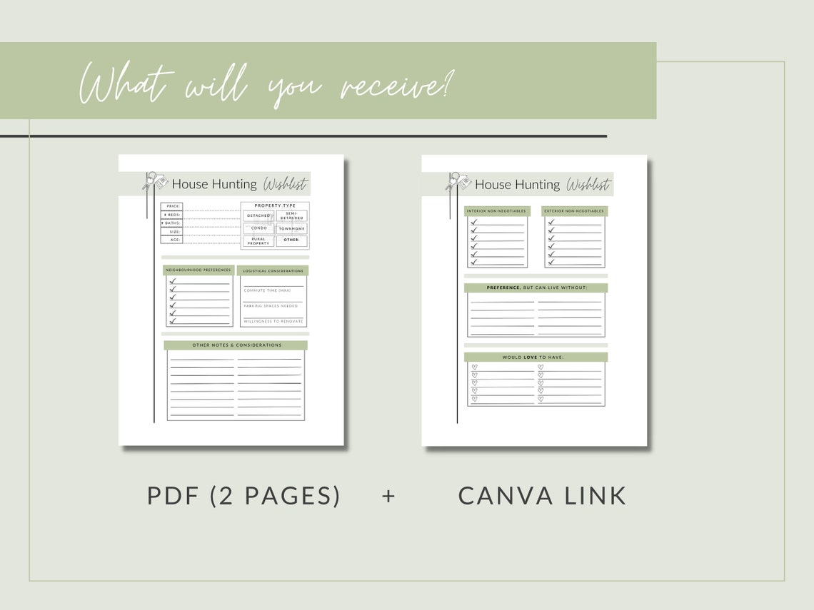 House Hunting Wish List Template PRINTABLE House Hunting Checklist