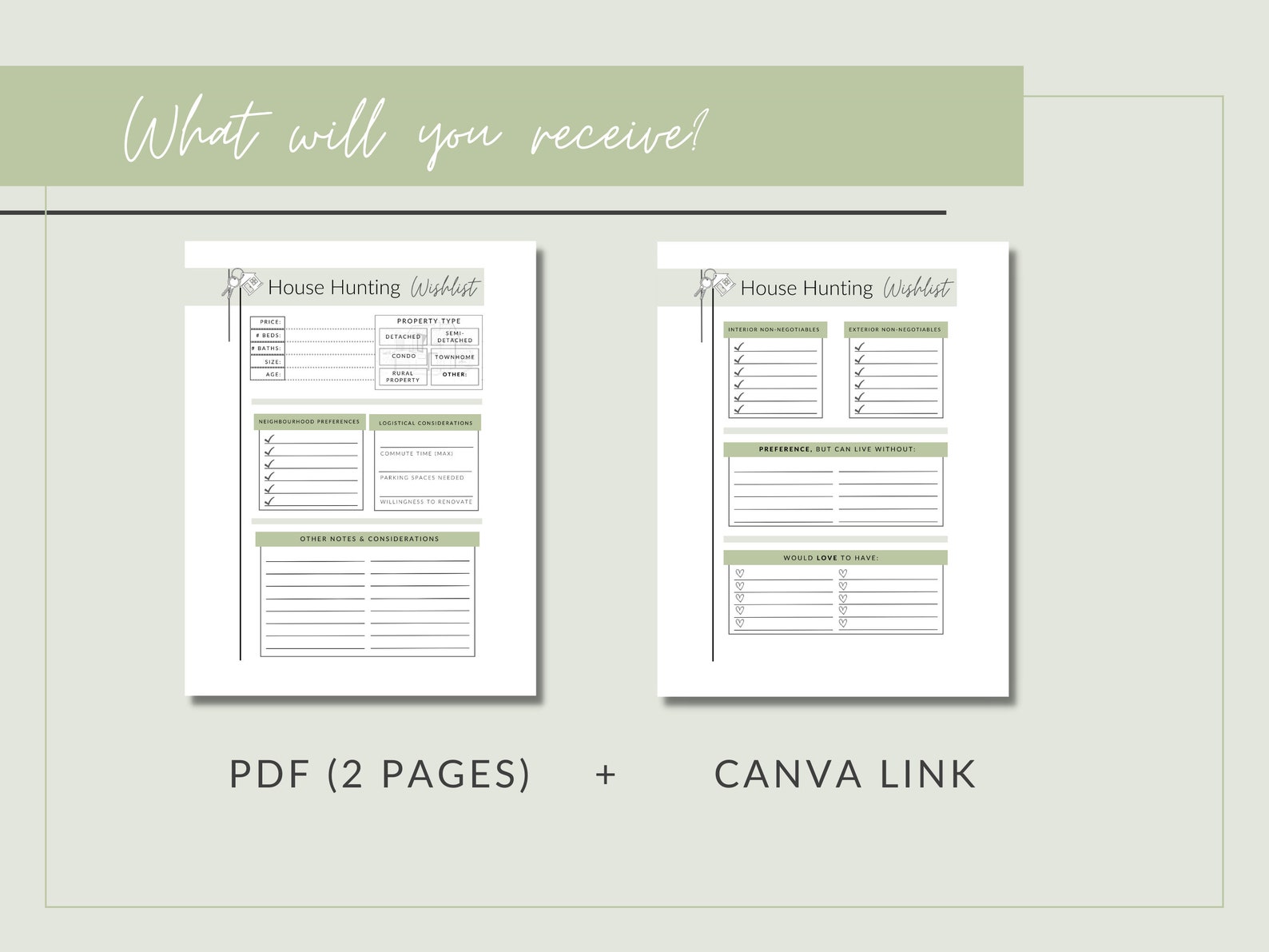 House Hunting Wish List Template PRINTABLE House Hunting Checklist