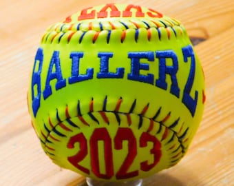 Custom Softball, Custom Baseball, Embroidery, Softball, Baseball, Bag Tag