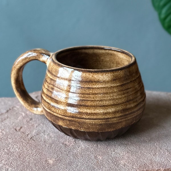 12 oz Speckled Tan Mug, Brown Mug, Rustic Mug, Coffee Mug, Tea Cup, Espresso Cup, Gift Mug, Handmade Ceramic Pottery in Cheyenne Wyoming