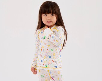 Eczema Matching Pajamas for Boys and Girls, Cute Space Pajamas Set, Protective Kids PJs