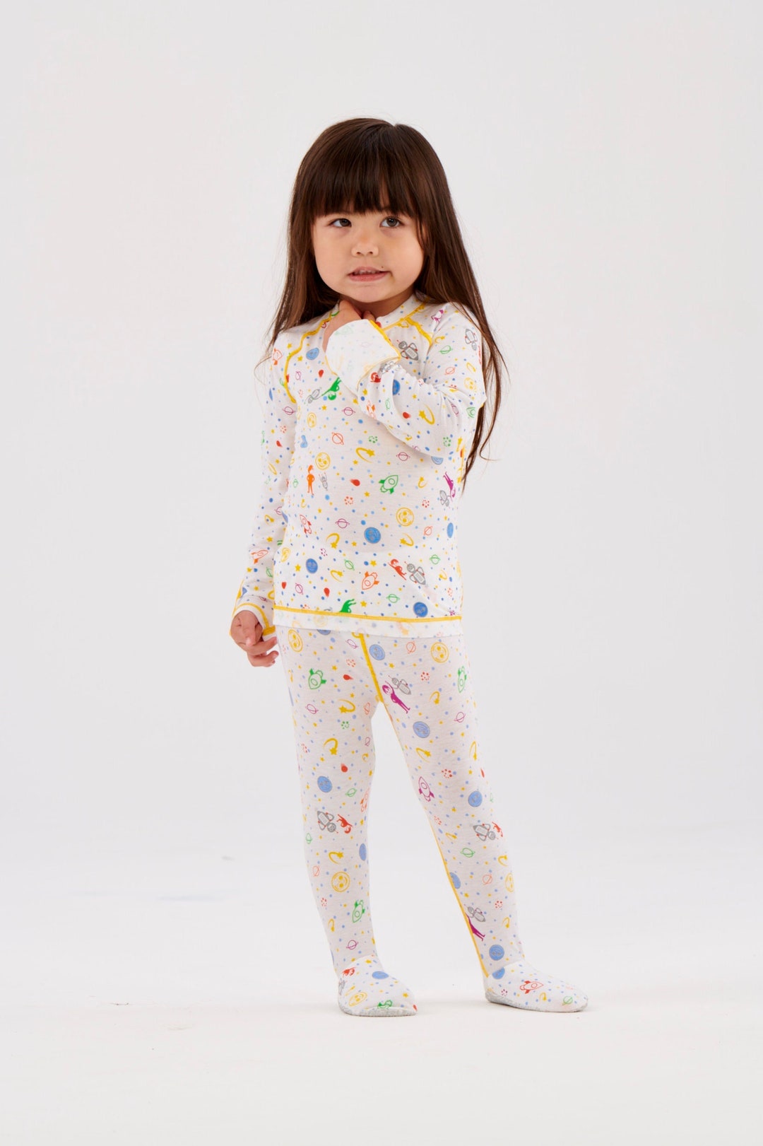 Eczema Matching Pajamas for Boys and Girls, Cute Space Pajamas Set