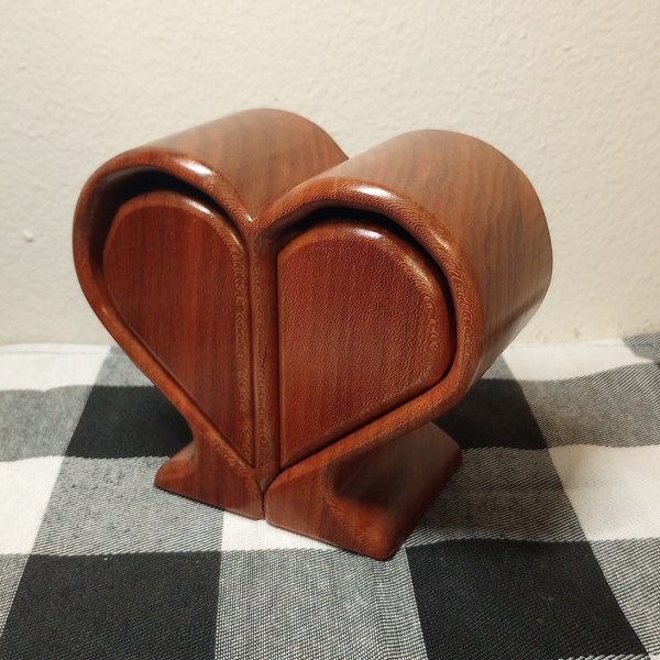 Heart shaped box, Keepsake box, cherry wood bandsaw box