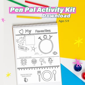 Pen Pal Activity Kit: Activity Sheets & Stationery for Kids (Ages 5-9)(Downloadable)