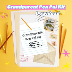 Kit de amigos por correspondencia para abuelos / descargable / Hojas de actividades para amigos por correspondencia, cartas para abuelos