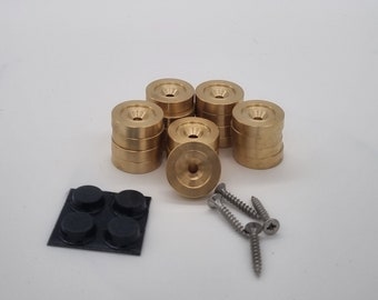 Set of 5 cutting board feet, elegant feet for cutting boards made of brass