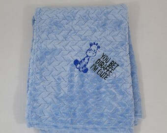 Embroidered cozy newborn throw blanket