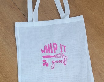 Bolso de algodón bordado color crema