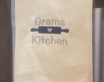 Personalized embroidered kitchen towel