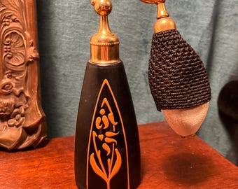 Devilbiss Perfume Atomizer, 1926 Art Deco Satin Glass Book Piece