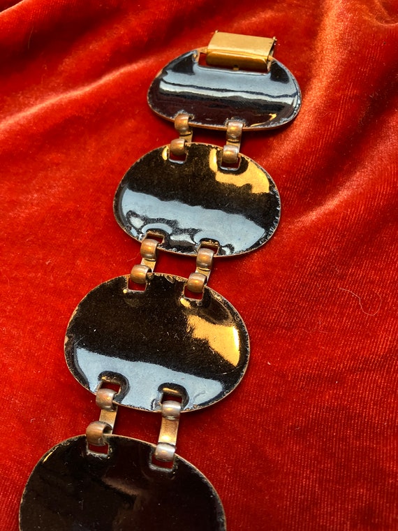 Mod Enameled Copper Panel Bracelet and Earrings - image 6