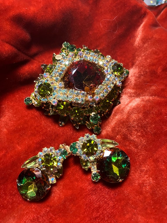 Juliana Book Piece Brooch & Earrings with Huge Wa… - image 3