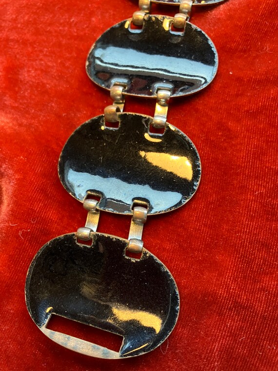 Mod Enameled Copper Panel Bracelet and Earrings - image 5
