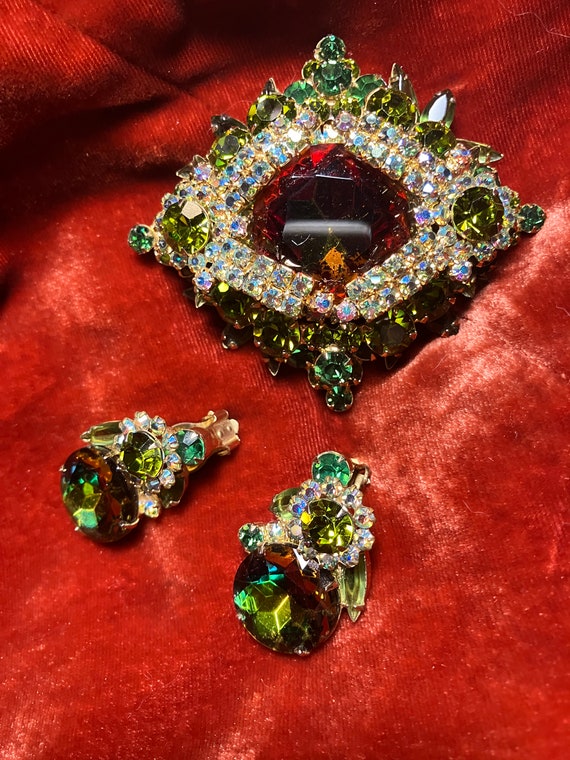 Juliana Book Piece Brooch & Earrings with Huge Wa… - image 6