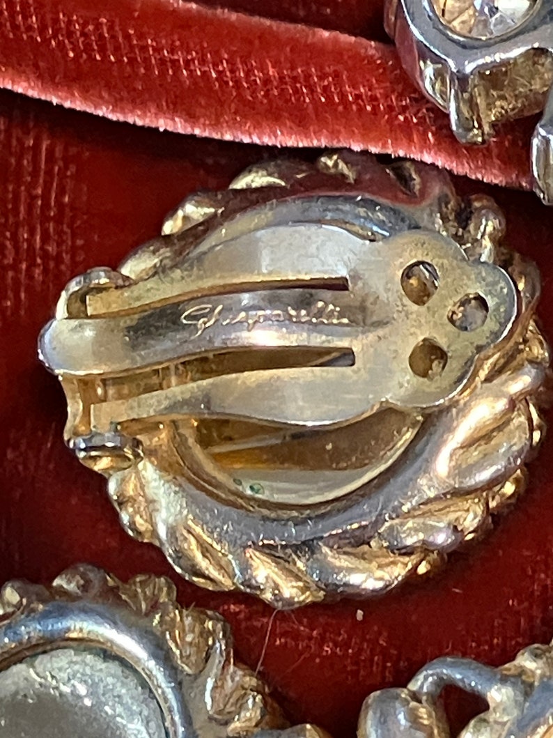 Schiaparelli Demi-Parure, Watermelon Headlight Necklace, Brooch & Earrings in Medium Vitrail image 4