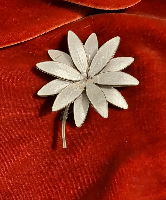 Hroar Prydz Norway Sterling Guilloche Flower Brooc