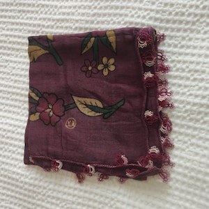 Oya Scarf, Traditional Craft, Woman Fashion, Vintage Yazma, 4 Side Frame, Tradital Turkish Oya Scarf, Oya Lace