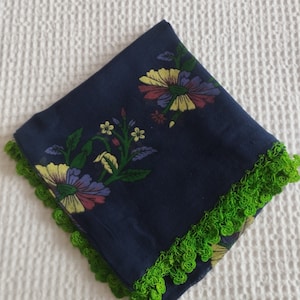 Oya Scarf, Traditional Craft, Woman Fashion, Vintage Yazma, 4 Side Frame, Tradital Turkish Oya Scarf, Oya Lace