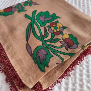 Oya Scarf, Traditional Craft, Woman Fashion, Vintage Yazma, 4 Side Frame, Tradital Turkish Oya Scarf, Oya Lace