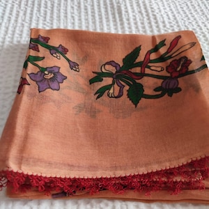 Oya Scarf, Traditional Craft, Woman Fashion, Vintage Yazma, 4 Side Frame, Tradital Turkish Oya Scarf, Oya Lace