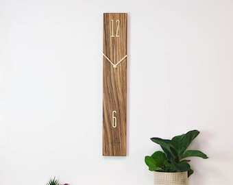 Silent clock, Birthaday gift, Wall decoration, Zebrano wooden wall clock.