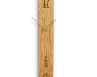 Unique Modern Wall Clock, Oak wooden  Wall Clock, Minimalist Wall Watch, Wall Decor, Living Room Clock