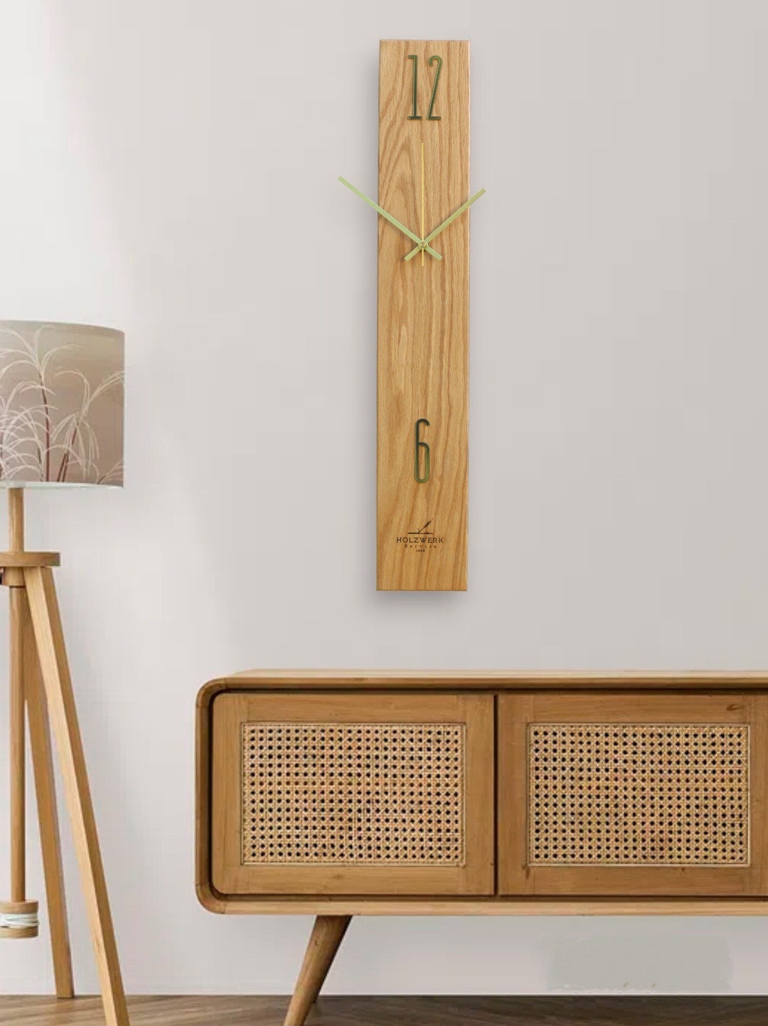 Unique Modern Wall Clock, Oak Wooden Wall Clock, Minimalist Wall Watch, Wall Decor, Living Room