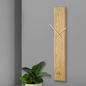 Holz Wanduhr, Silent Klock für Wanddekoration, Bewegen, Eichenholz, Leise,