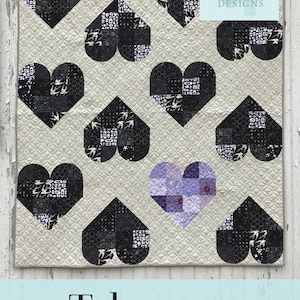 Take Heart Quilt Pattern PDF, Modern Heart Quilt Pattern, Pre-Cut Friendly Quilt, PDF Quilt Pattern, Heart Quilt Pattern