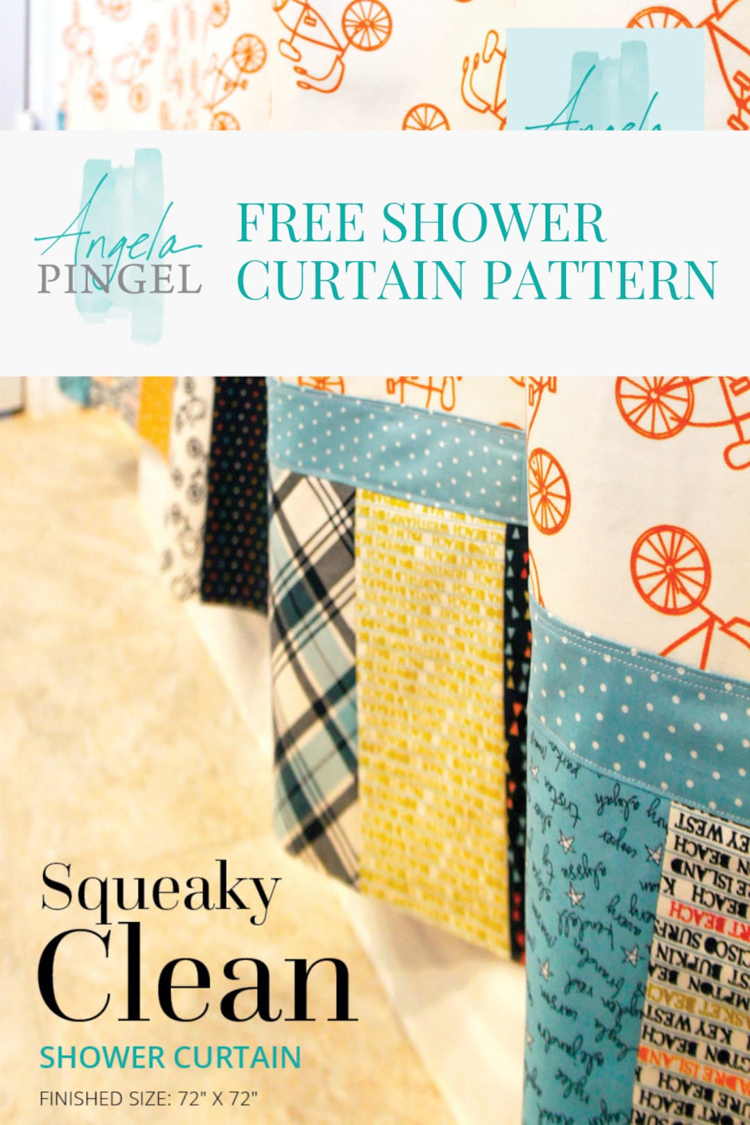 Squeaky Clean Shower Curtain Pattern PDF, Shower Curtain Fabric Pattern ...