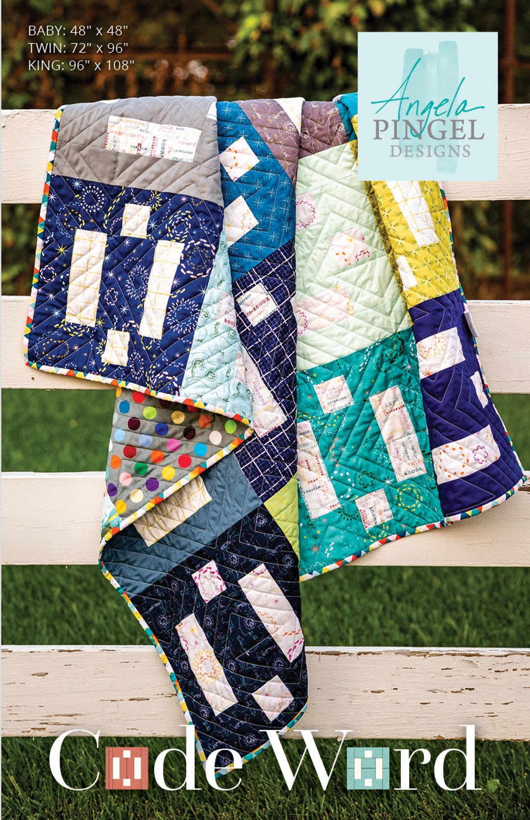 Code Word Quilt Pattern, Modern Quilt Pattern, PDF Quilt Pattern ...
