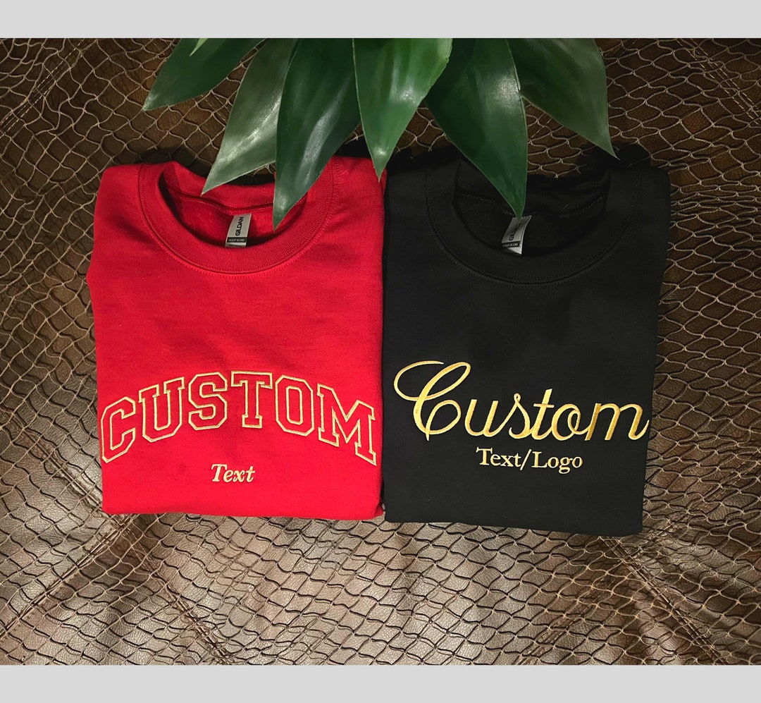 Custom Embroidered Sweatshirt Personalized Embroidered Etsy