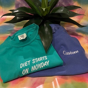 Custom Embroidered Comfort Colors | Custom adult unisex embroidery | Custom Logo Shirt |  | Short Sleeve Embroidered Tee | High Quality