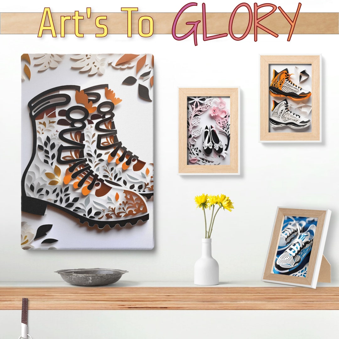 Fashion Footwear Wall Art: 10 Set of Digital Paper Art Posters - Etsy