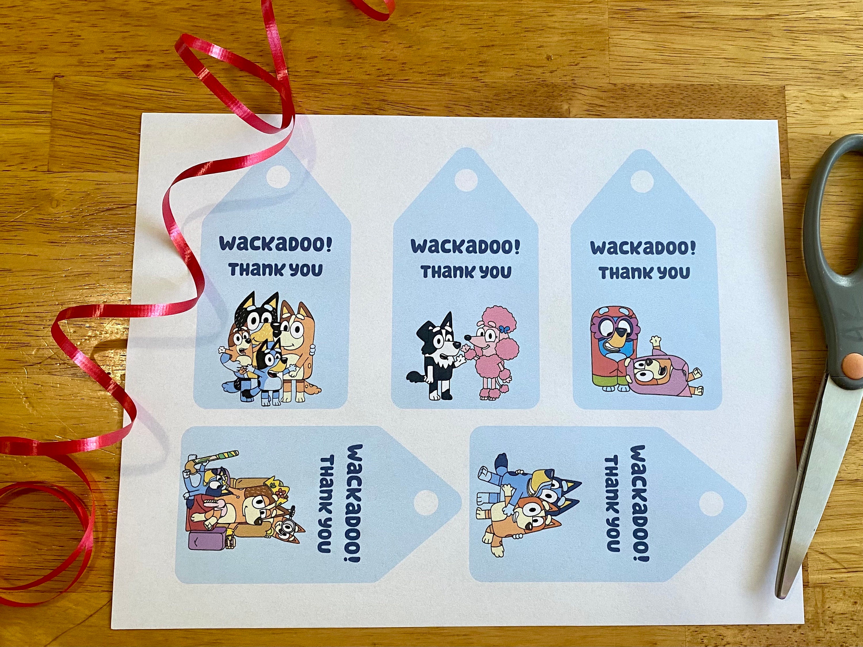 Bluey Party Favor Tags Bluey Gift Tags Wackadoo Thank You Etsy Australia