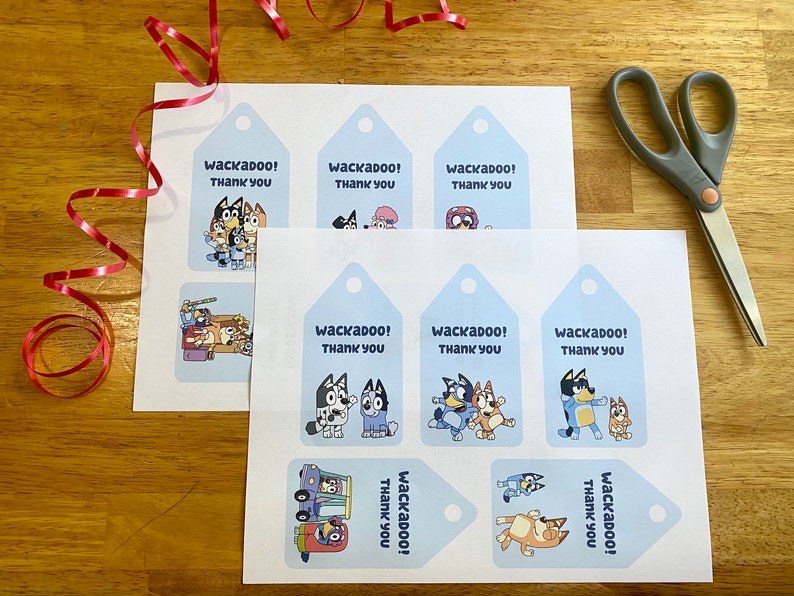 Bluey Party Favor Tags Bluey Gift Tags Wackadoo Thank You Etsy Australia