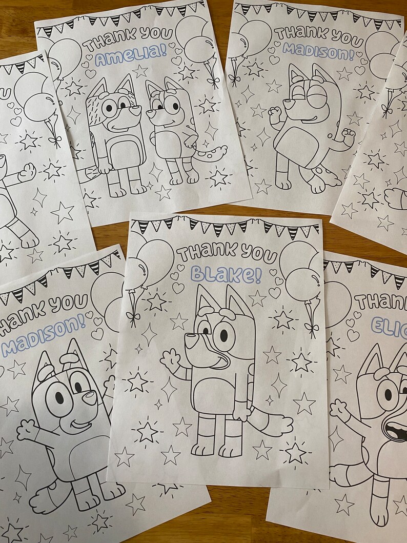 Bluey Coloring Pages Bluey Birthday Party Thanks Mate Party - Etsy ...