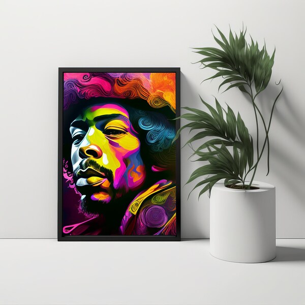 Jimi Hendrix Print Etsy