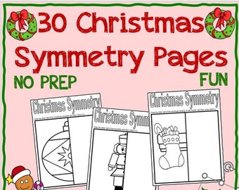 Christmas Symmetry Worksheets (30 pages)