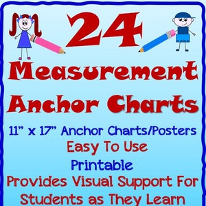 Math - Measurement Anchor Charts - Printable PDF 11&quot; x 17&quot;