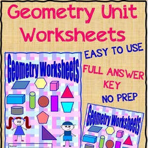 Math - Geometry Worksheets, No Prep, Ready to Use, Printable PDF - Etsy