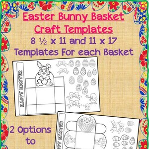 Easter Bunny Basket Craft Templates - Printable PDF